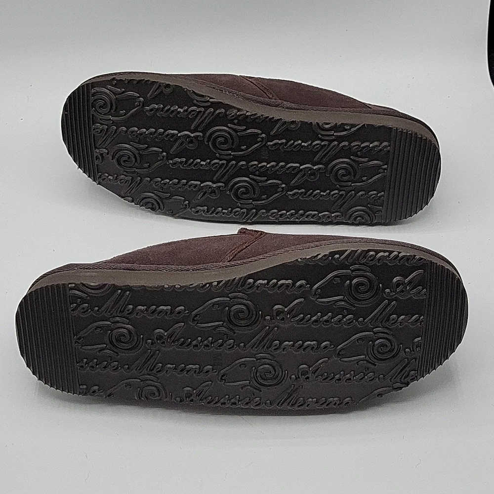 Aussie Merino Byron Suede Slippers Chocolate  Brown 8